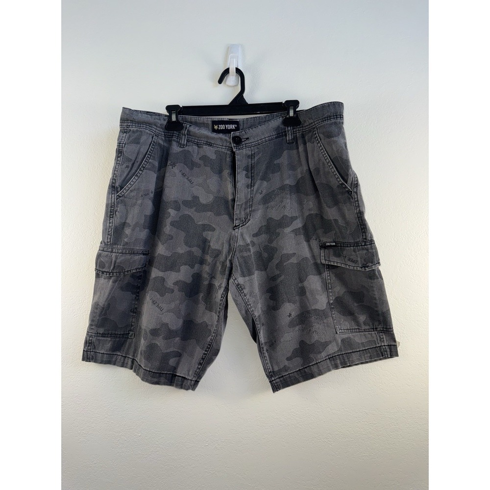 Zoo‎ York Spellout Winter Camo Y2k Baggy Cargo Shorts W36 Tactical Street Wear